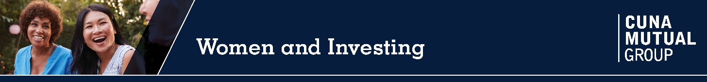 Banner text says Women and Investing